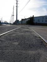 The Oneta street spur is quiet now, more and more track is ripped up, this stretch will probably stay embeded in the asphalt for a while but its business is all taken by the trucks.